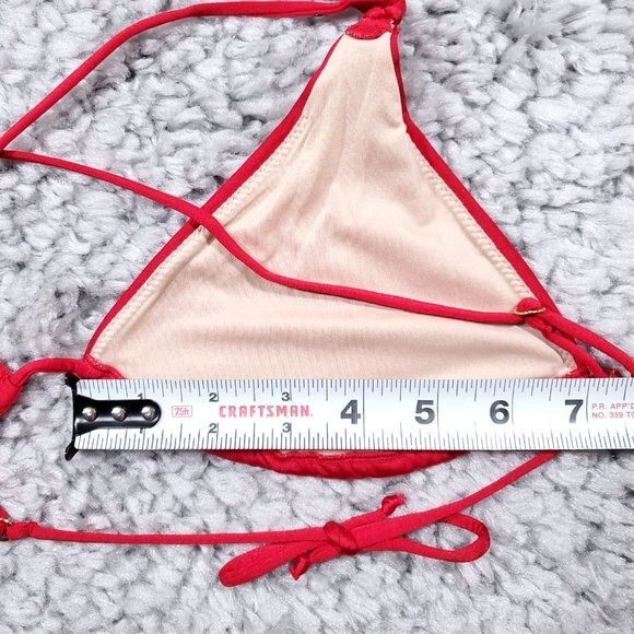 L’Agent by Agent Provocateur Robbie Red String Bikini Top Size Medium NWT - Picture 7 of 8